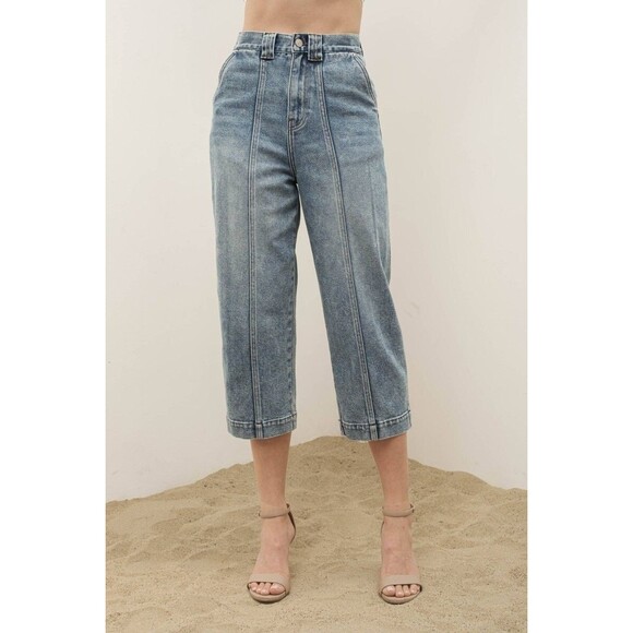 Center Seam Cropped Jeans - Picture 1 of 5